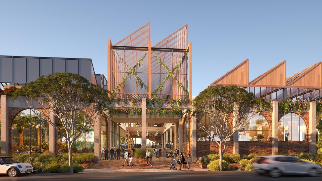 Artist impression of piazza-style ‘Market Square’ to be developed at the former Le Cornu site on Anzac Hwy. Picture: Renewal SA