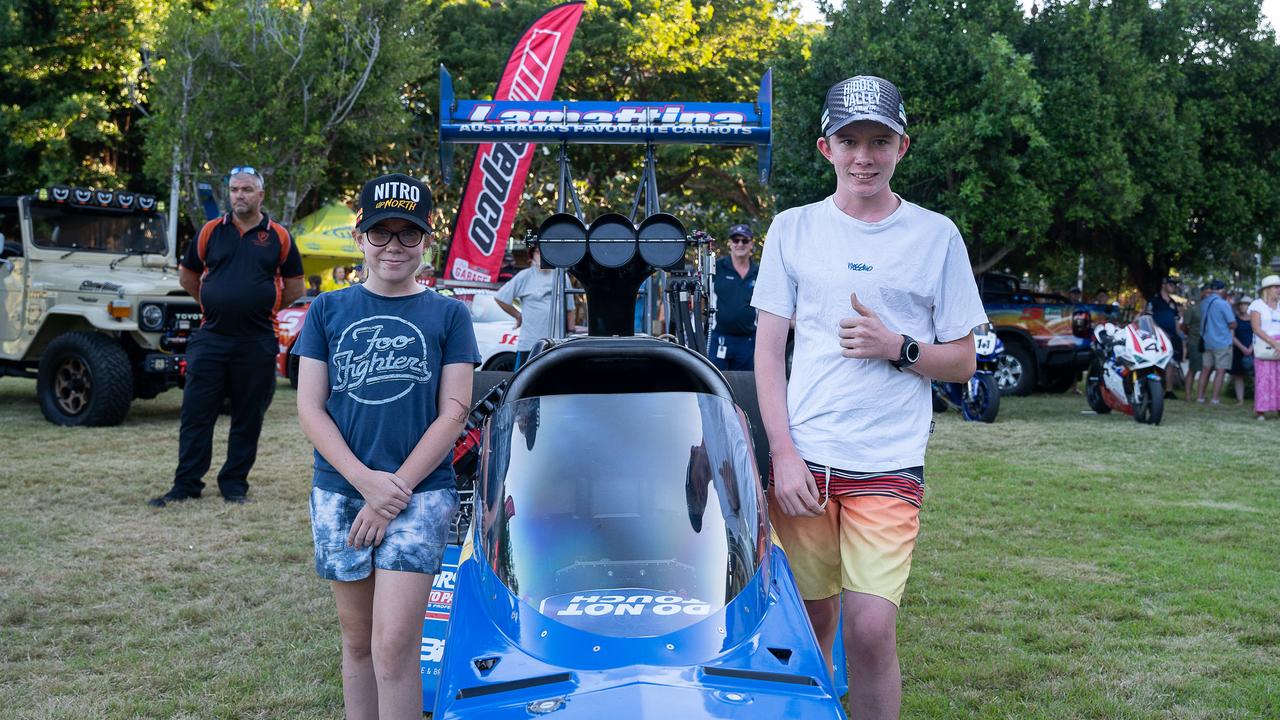 Charlie livesay and Chloe Livesay at the Driver and Rider signing at Darwin Waterfront for betr Darwin triple crown 2023 Picture: Pema Tamang Pakhrin