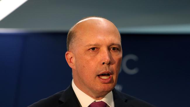 Home Affairs Minister Peter Dutton at the Opening of the Australian Cyber Security Centre in Canberra last week. Photo: Kym Smith