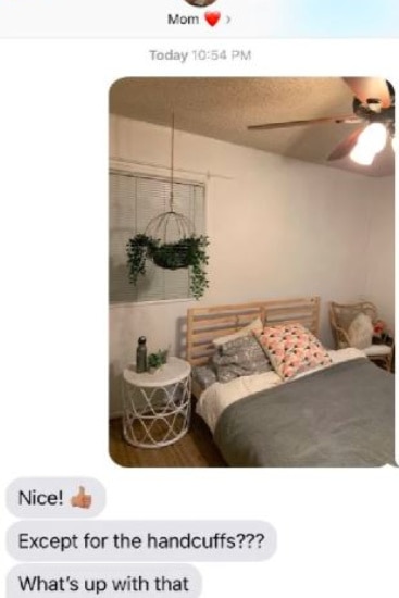 Daughter forgets to hide sex toy before sending bedroom photo to