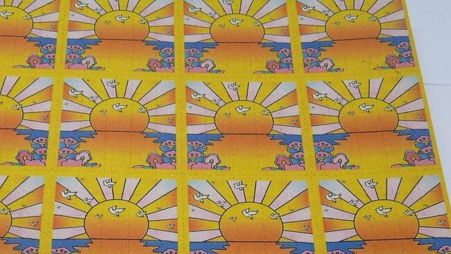 LSD tickets seized by SA Police as part of the largest sting of its kind. Picture: SA Police