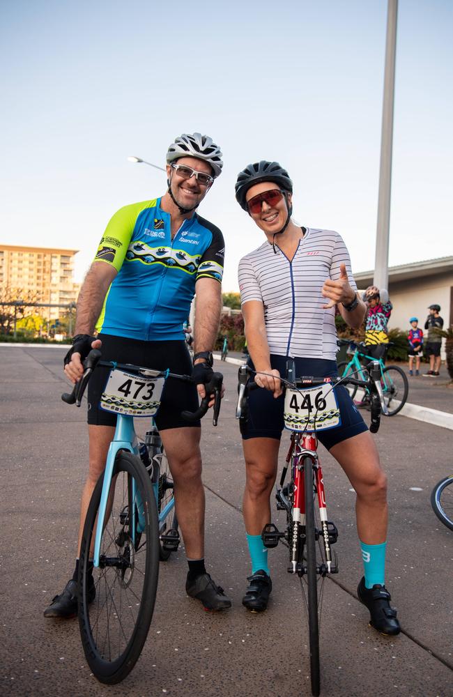 Richard Bradbury and Naomi Gunston at the Top End Gran Fondo 2024. Picture: Pema Tamang Pakhrin