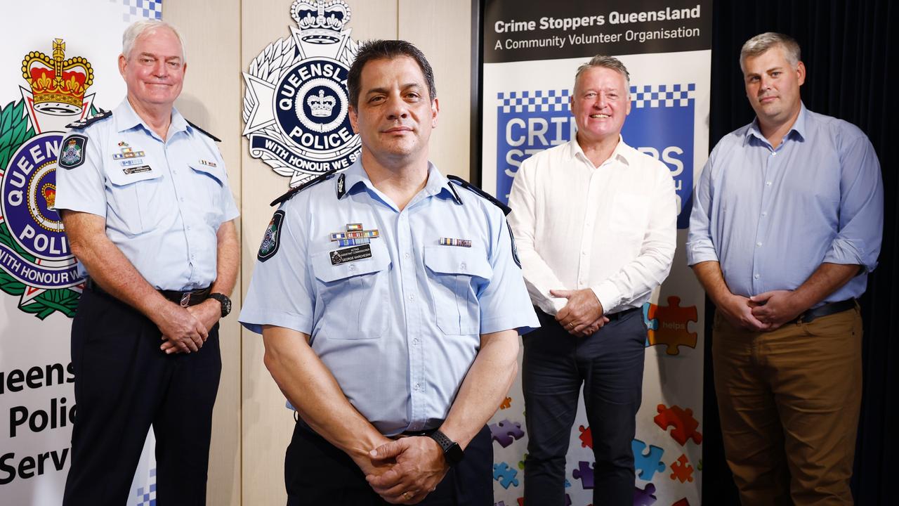 The Queensland Police Service has assembled a new Youth Crime Taskforce, with a focus on young offenders in Far North Queensland. Acting Chief Superintendent Rhys Newton, Taskforce Commander Acting Assistant Commissioner George Marchesini, Member for Cairns Michael Healy and Queensland Police Minister Mark Ryan met at the Cairns Police Headquarters to discuss the taskforce's objectives. Picture: Brendan Radke