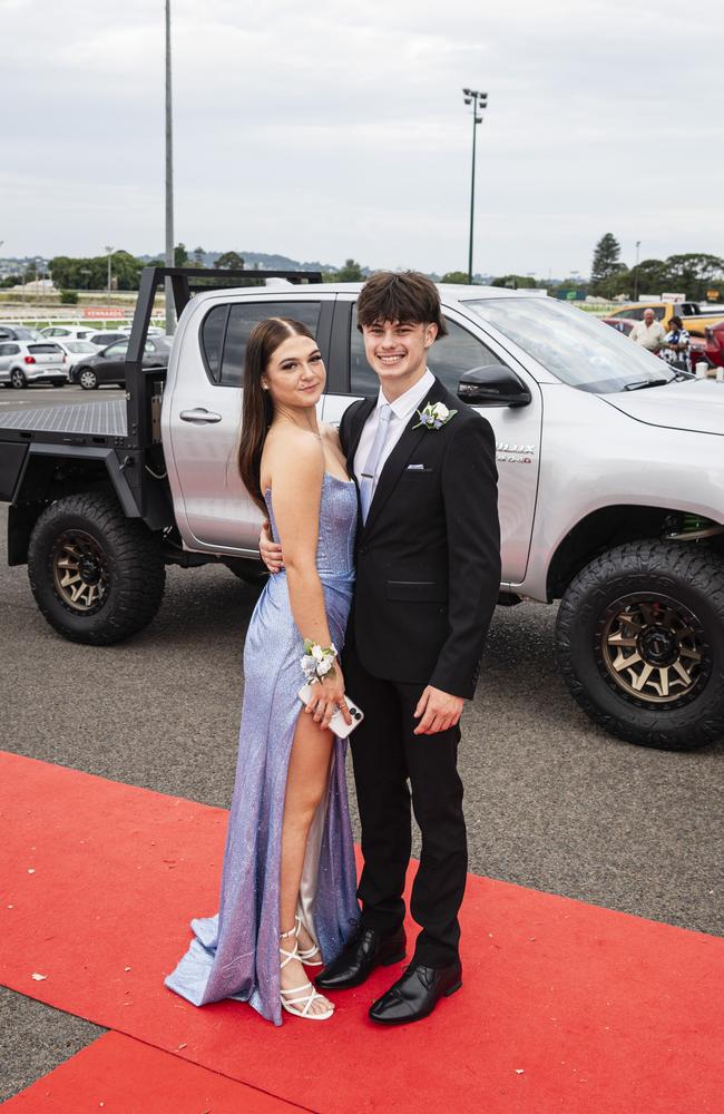 Graduate Jack Adamson is partnered by Kiri Ingram at The Industry School formal at Clifford Park Racecourse, Tuesday, November 12, 2024. Picture: Kevin Farmer