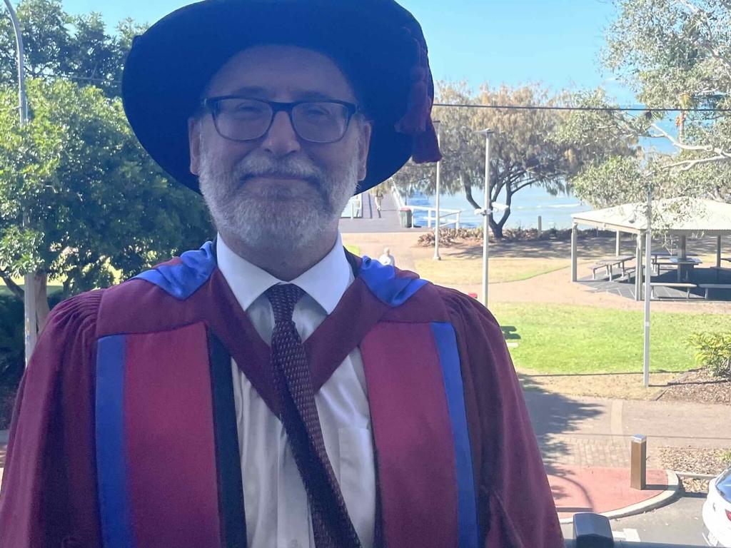 Professor Michael Wilmore at the University of the Sunshine Coast graduation ceremony at the Beach House Hotel on October 12, 2023.