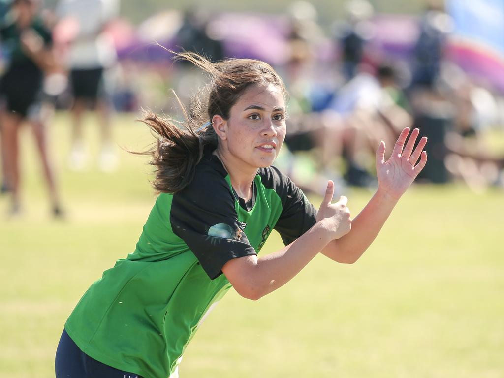Moreton Bay College V Ferny Grove State High at the 2024 Gold Coast Titans All Schools Touch Football Picture: Glenn Campbell