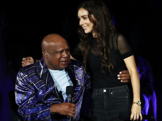 Archie Roach and Amy Shark’s collaboration was one of the musical high-points of the closer. Picture: AP