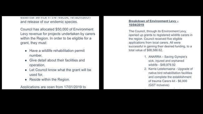 Although the council said it allocated $50,000 in Wildlife Carers Grants in 2019, it ultimately awarded more than $68,000 to groups in the round.
