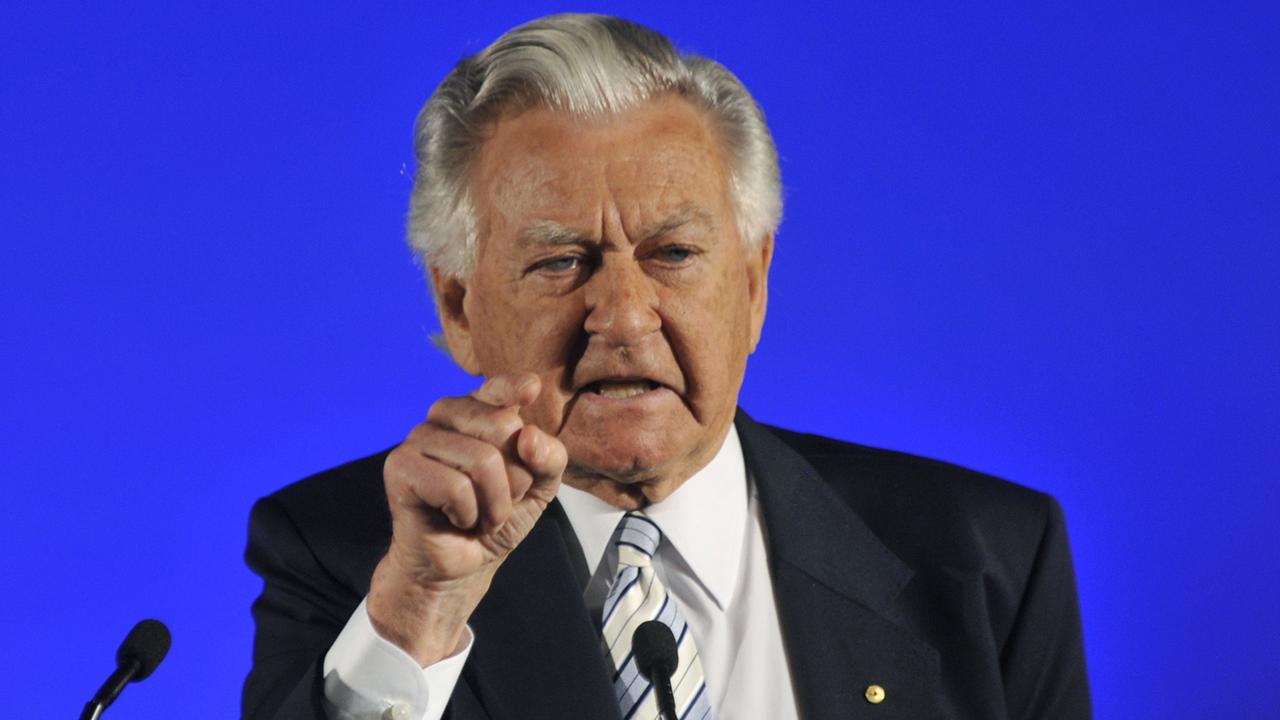 Bob Hawke speaks at the Australian Labor Party's 2010 election campaign launch in Brisbane. Picture: Alan Porritt.