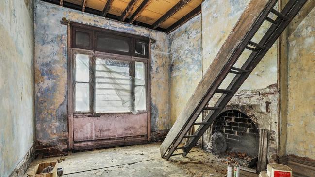 A recently listed Paddington terrace where a ladder connects the levels.