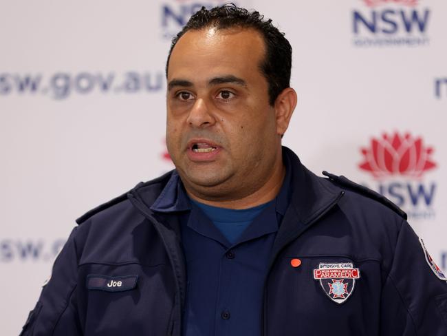 An emotional Inspector Joe Ibrahim during his 11am press conferenc. Picture: NCA NewsWire / Damian Shaw