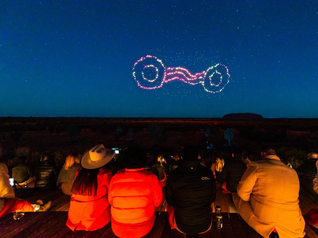 The drones can reach heights of 100m in the air. Picture: Getty Images for Voyages Indigenous Tourism Australia