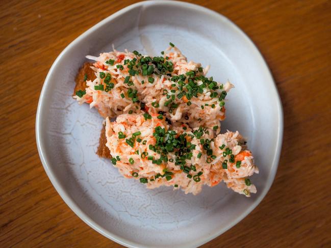 Darling's Bistro's Alaskan king crab toast.