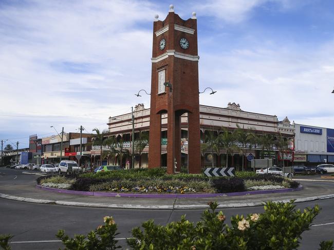 General photograph of Grafton, NSW. Prince St and Dobie St clock tower.  Picture: Dylan Robinson