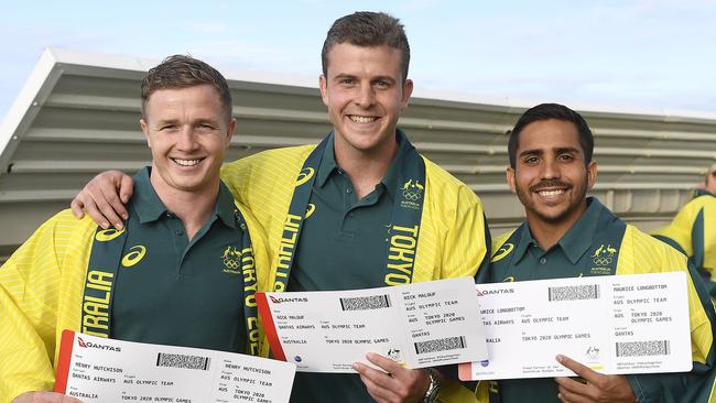 Henry Hutchison, Nick Malouf and Maurice Longbottom before the Olympics.