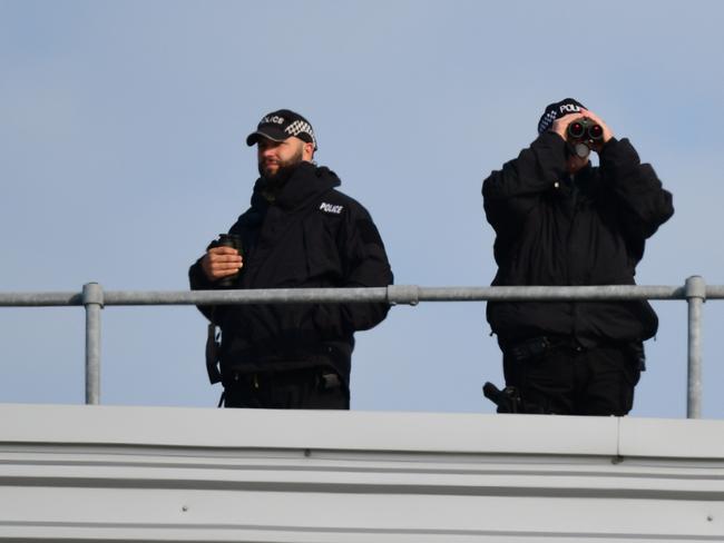 Police marksmen keep guard at Stansted Airport. Picture: Getty