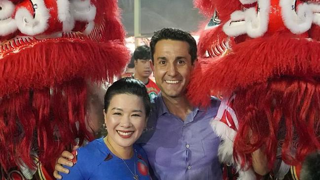 Inala LNP candidate Trang Yen with opposition leader David Crisafulli. Picture: Instagram