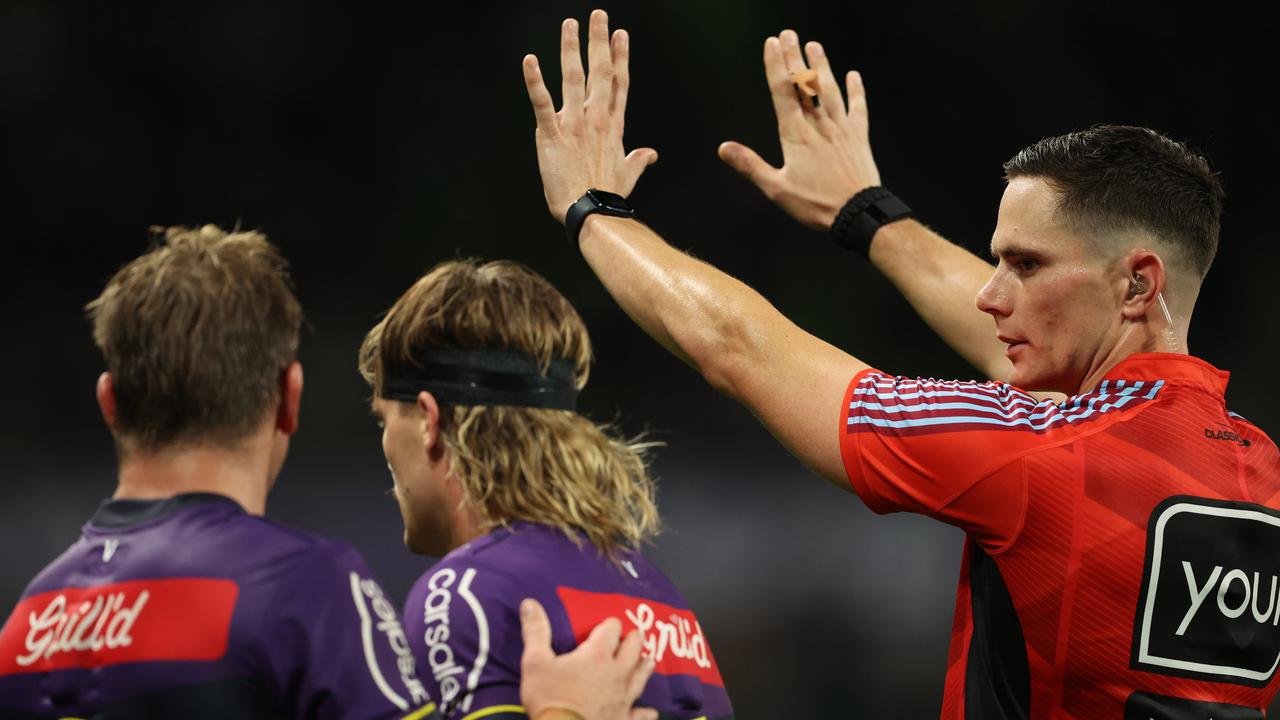 And Storm fullback Ryan Papenhuyzen found himself in the bin just minutes later. Picture: Getty Images