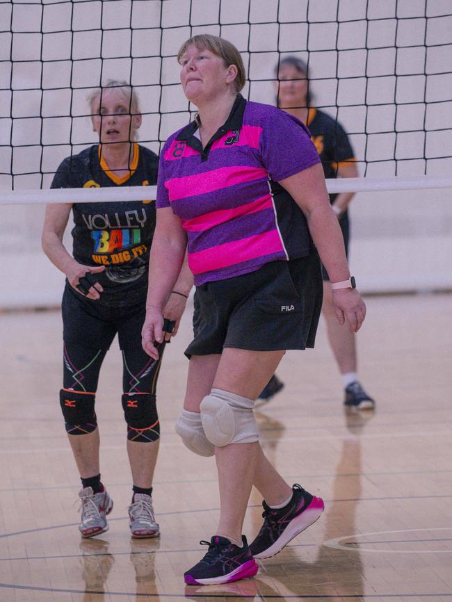 Action in the Pan Pacific Masters Games Volleyballtournament. Picture: Glenn Campbell