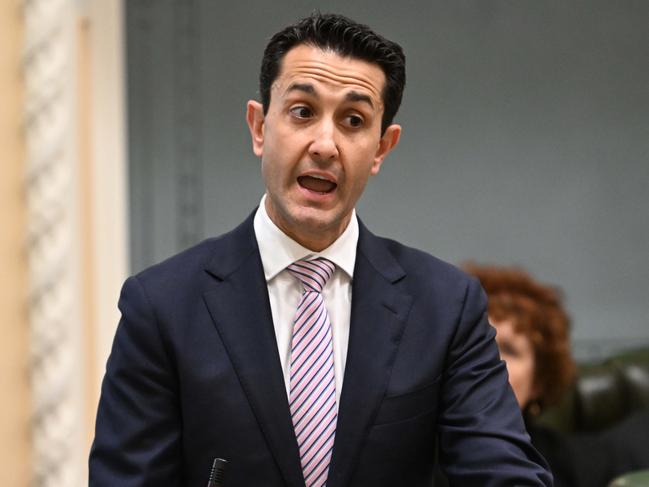 26/10/2023: Opposition Leader David Crisafulli duriing question time during the sitting of state parliament pic: Lyndon Mechielsen/Courier Mail