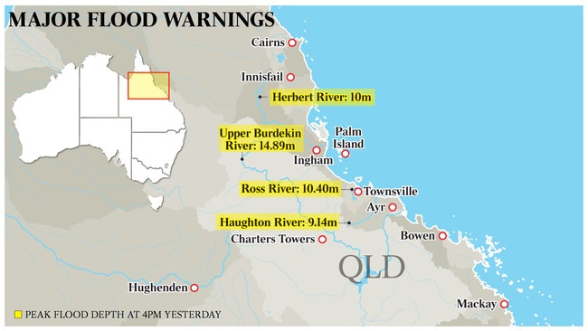 A map of the Townsville floods.