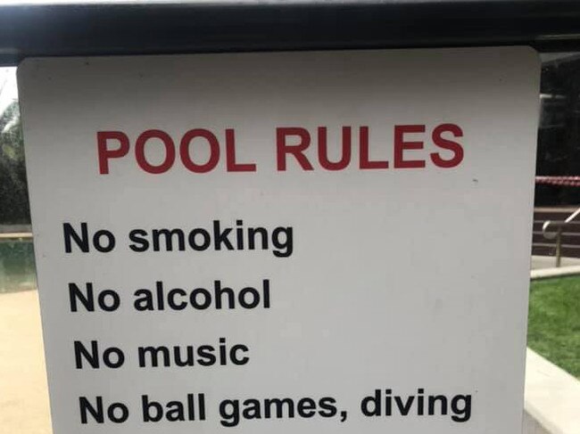 Sydney apartment’s ‘humiliating’ bikini rule bans ‘g-strings’ from pool. Picture: Facebook