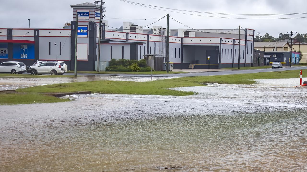 Kingaroy streets were inundated with water after receiving a heavy downpour Wednesday afternoon. Photo by Denise Keelan.