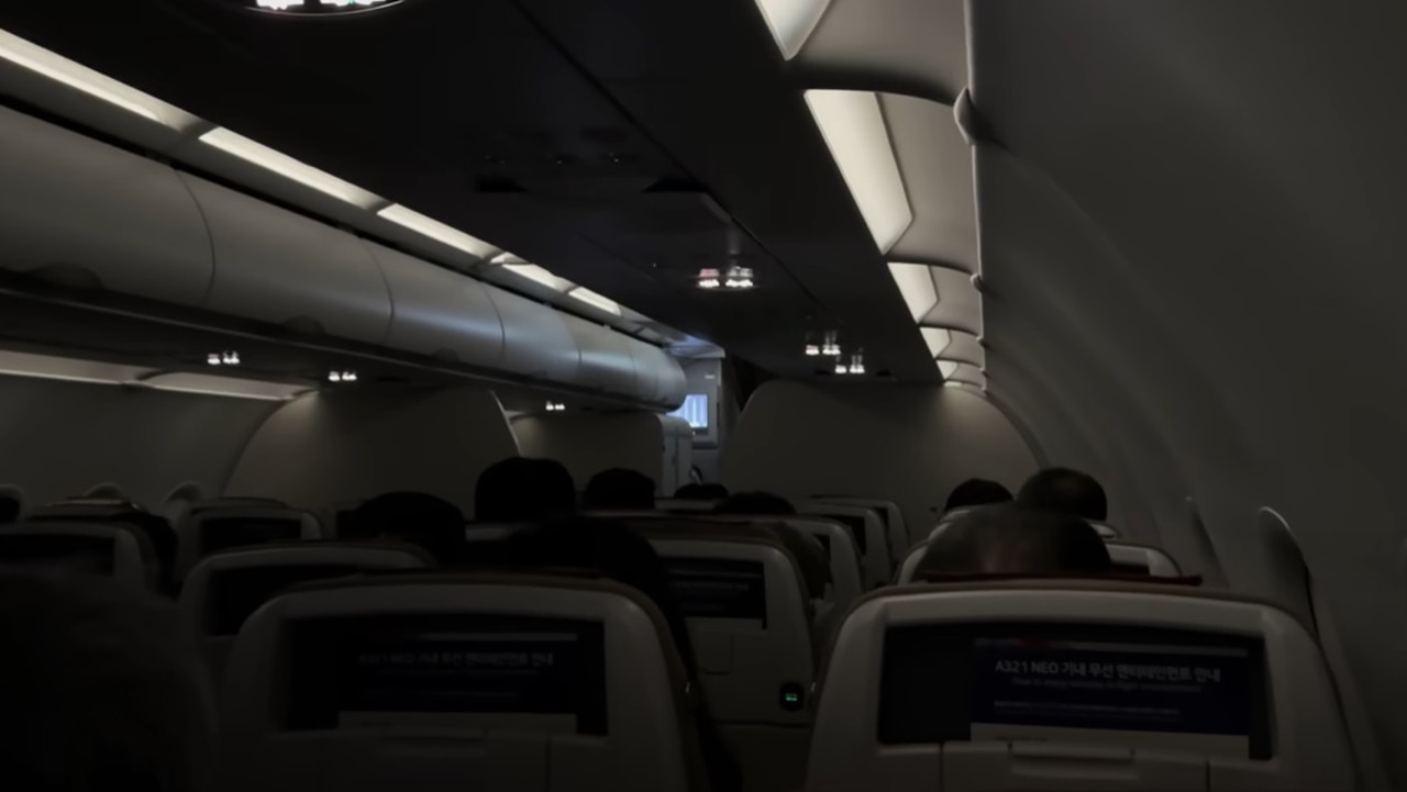 He said the country is ‘so secretive’ they had to close the plane’s window blinds upon landing because they ‘weren’t allowed to look outside’. Picture: YouTube/Mike Okay