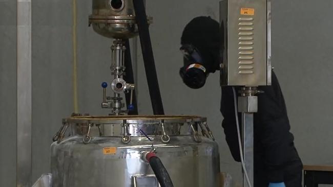 A decarboxylation reactor that was seized in a raid at Tyabb.