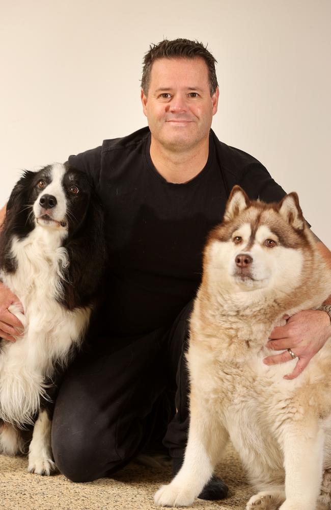 Bill Hartshorne pictured with Archie and Maggie. Picture: Alison Wynd