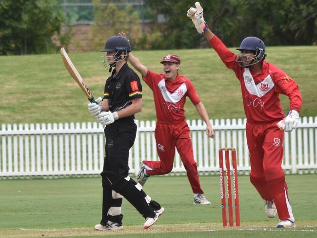 Fletcher Byrne survives an LBW shout. Picture: Sean Teuma