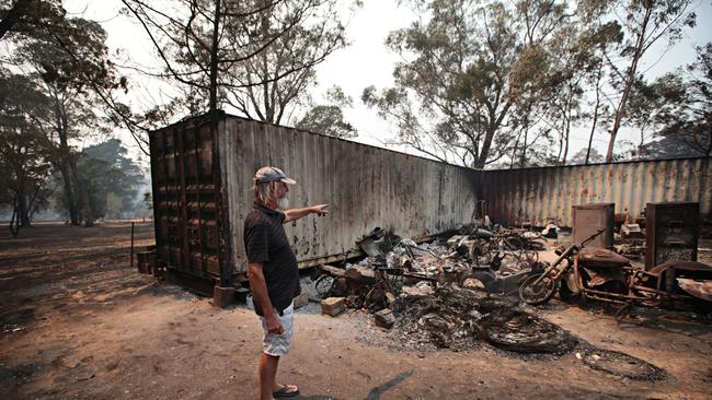 The remains of Ralph’s motorbike collection. Picture: Adam Yip