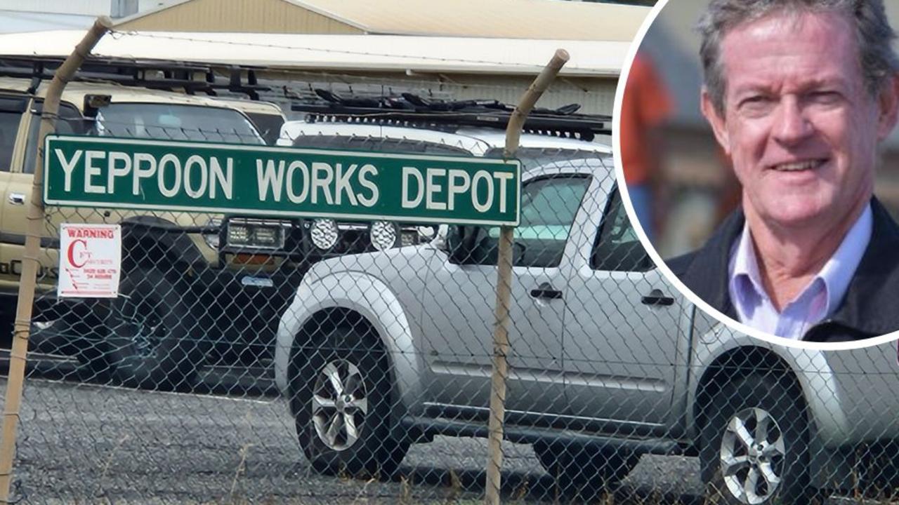 The Livingstone Shire Council works depot at Yeppoon and (inset) Mayor Andy Ireland.