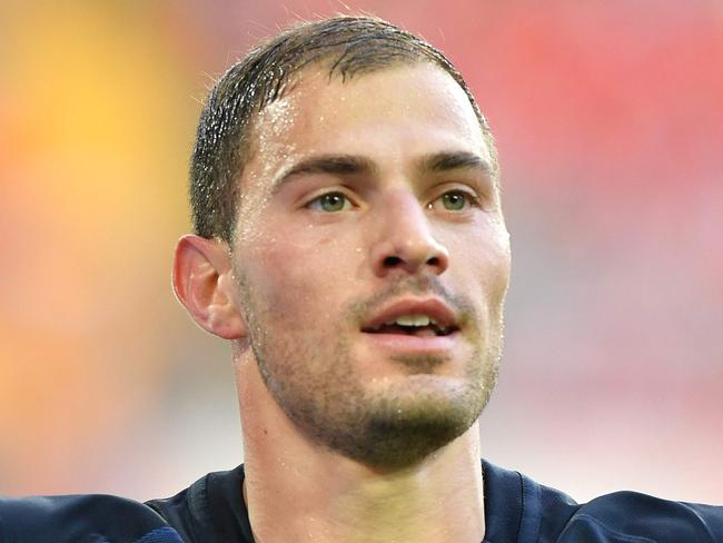 Australia's forward James Troisi celebrates after scoring during the 2017 Confederations Cup group B football match between Chile and Australia at the Spartak Stadium in Moscow on June 25, 2017. / AFP PHOTO / Yuri KADOBNOV