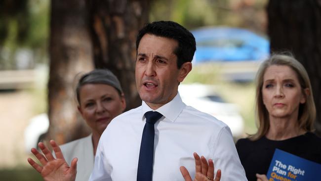 Leader of the Opposition David Crisafulli during a news conference, Carseldine. Picture: Liam Kidston