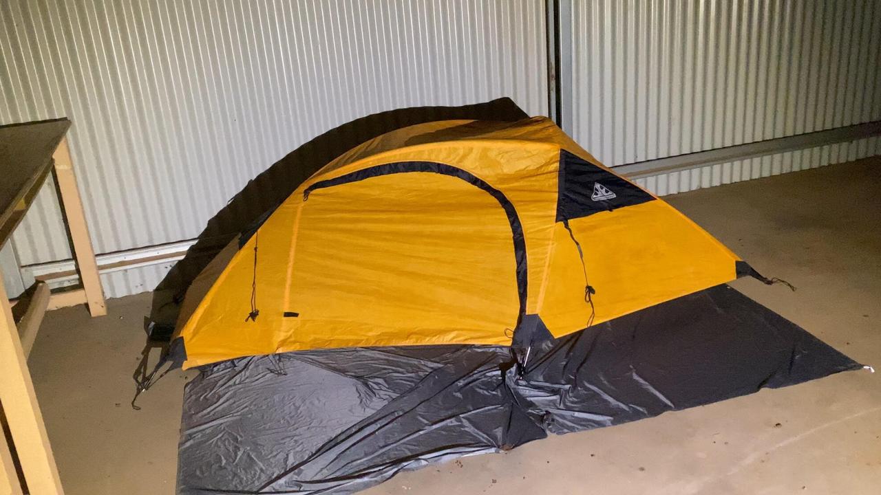 The adventurer was restricted to sleeping in a tent on the ground. Picture: Supplied