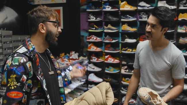 Journalist Mobeen Azhar (right) in the documentary The Trouble With Kanye.