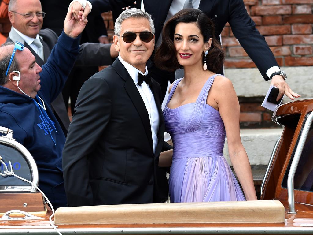 George and Amal attend the Venice Film Festival in 2017 in Venice, Italy, the same place they were married three years prior. Picture: Jacopo Raule/GC Images,
