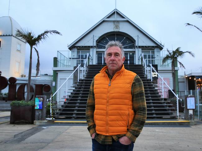 26/07/20 Darren Holroyd outside his restaurant and function centre own the Pier in Geelong. Aaron Francis/The Australian