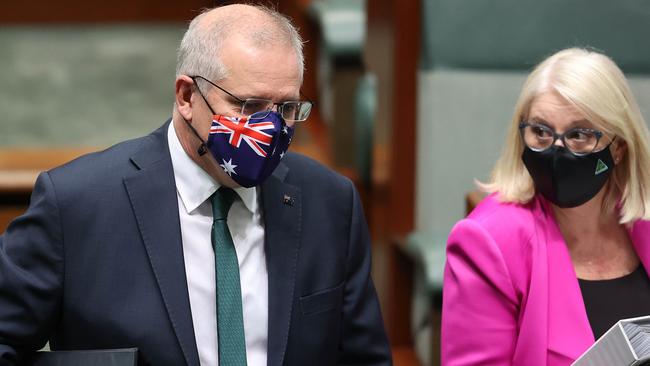 Scott Morrison has phoned former home affairs minister Karen Andrews to personally apologise for secretly appointing himself to her department without her knowledge. Picture: Gary Ramage