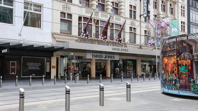 A vacant Bourke Street Mall. Picture: Ian Currie