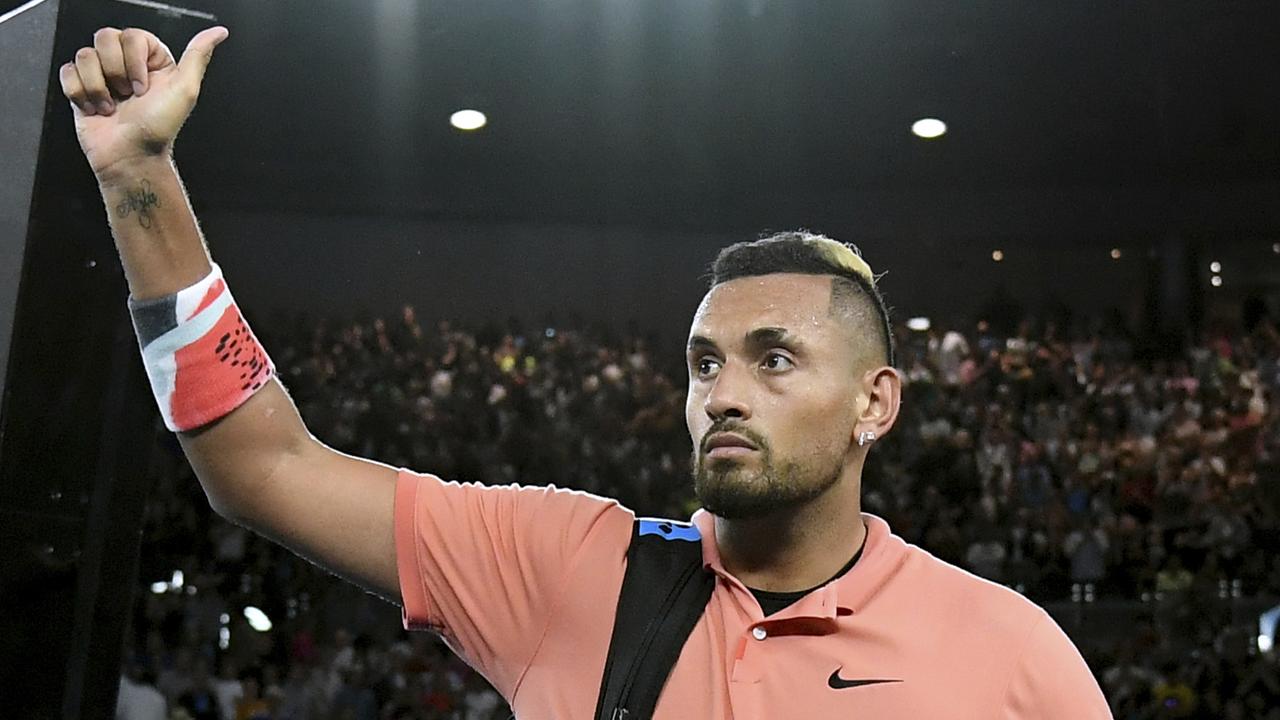 Nick Kyrgios played a brilliant match in defeat to Rafael Nadal. (AP Photo/Andy Brownbill)