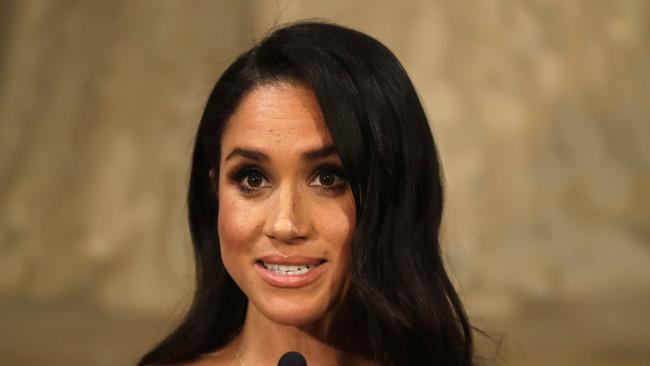 WELLINGTON, NEW ZEALAND - OCTOBER 28:  Meghan, Duchess of Sussex addresses a reception hosted by the Governor-General celebrating the 125th anniversary of women's suffrage in New Zealand at Government House on October 28, 2018 in Wellington, New Zealand. The Duke and Duchess of Sussex are on their official 16-day Autumn tour visiting cities in Australia, Fiji, Tonga and New Zealand.  (Photo by Kirsty Wigglesworth - Pool /Getty Images)