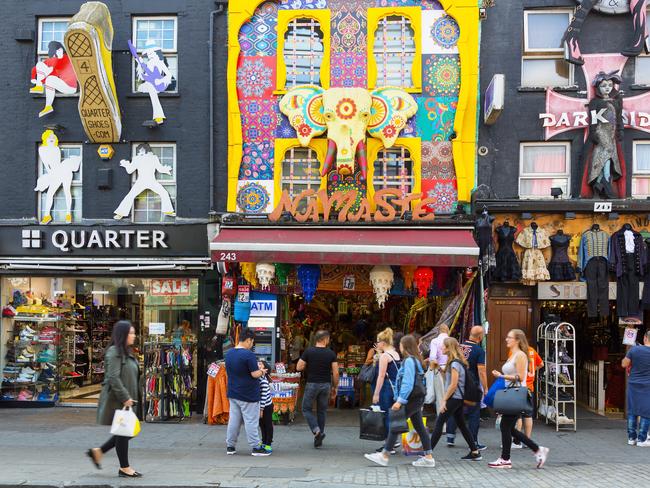 4. CAMDEN You can walk around its funky markets and eat food from all over the world at one of its many restaurants, or take in rock music during its music festival in June. Gaze at the pretty Camden Lock and take a boat to Little Venice — or spend the afternoon at nearby London Zoo.