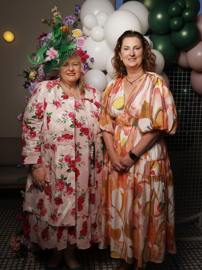 Joleen Ringwaldt and Karen Stevens. Melbourne Cup event at Franklin Wharf as a fundraiser for charity Variety. Picture: Nikki Davis-Jones