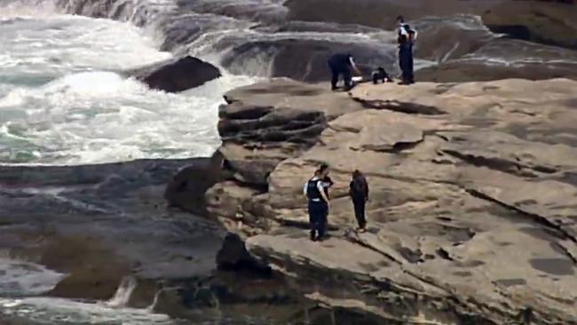 Police at the scene today. Picture: 7News