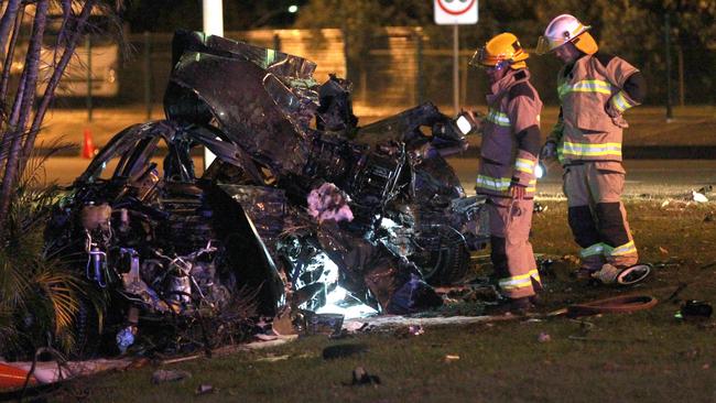 Scene of the fatal crash outside Palm Beach Currumbin State high school in 2016. Picture: Mike Batterham.