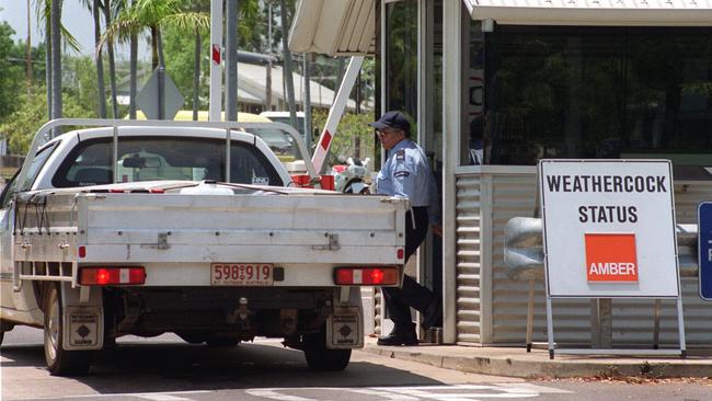 Security at the entrance to Darwin RAAF Base.
