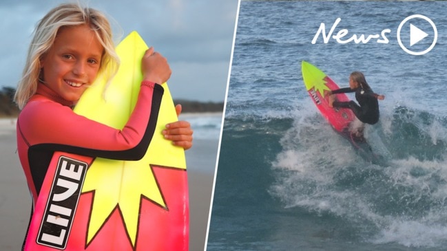 Six-year-old surfer Leihani Zoric carving it up