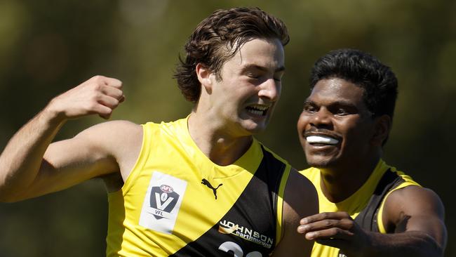 Skilful midfielder Tyler Sonsie is a strong chance for his first game of the season as two spots open up in the Tigers midfield. Picture: Jonathan DiMaggio / Getty Images